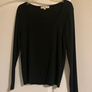 Loft long sleeve top XL Black cotton spandex blend